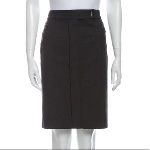 Gerard Darel Wool blend pleated pencil Skirt knee length in gray high waisted